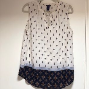 Ann Taylor Factory tie-neck sleeveless blouse